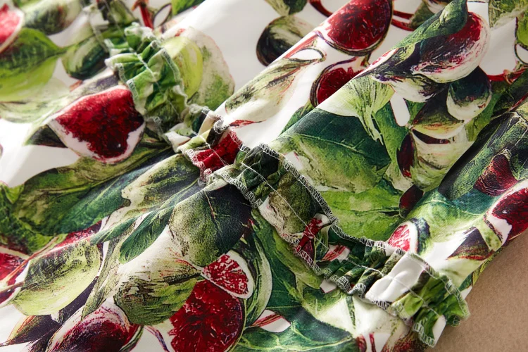 Truevoker летнее дизайнерское платье размера плюс 2XL женские высококачественные платья с принтом фруктов на тонких бретелях