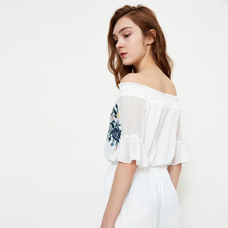 Vero Moda женский свободный комбинезон с вырезом лодочкой и вышивкой | 318144506