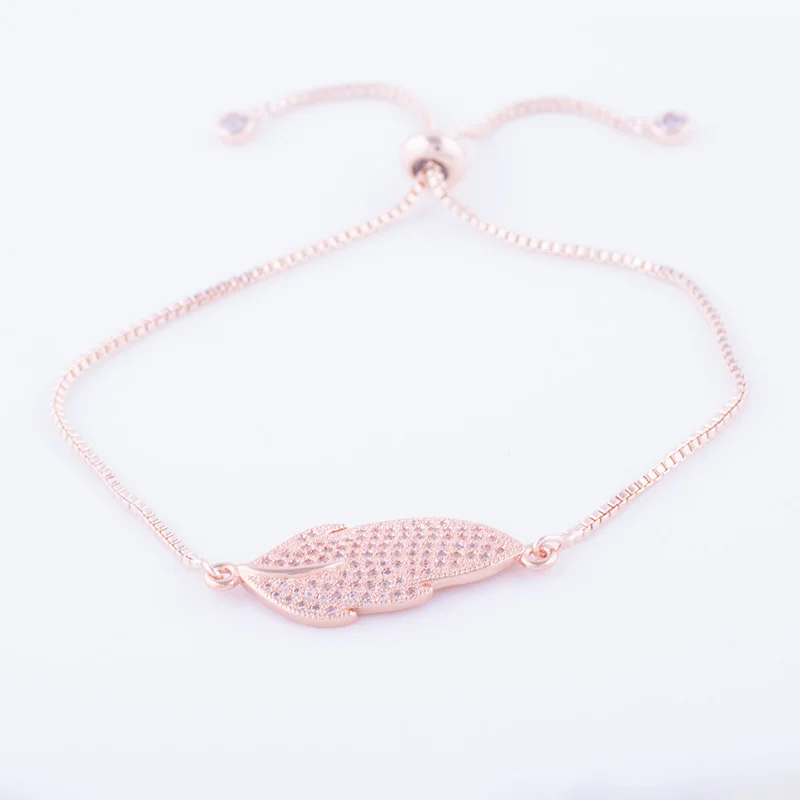 2018 новый дизайн микро паве цирконий соединитель лист шарм браслеты золотые цепи