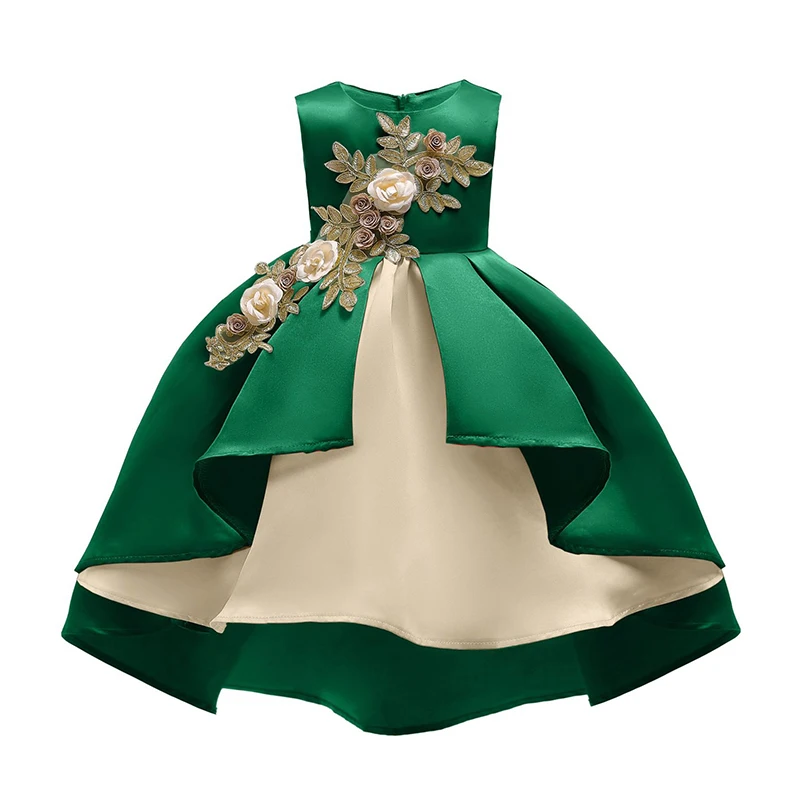 2018 Kids Fashion Clothing Baby Girls Embroidery Christmas Flower Dress for Party Birthday Sleeveless Pageant Formal | Детская одежда и
