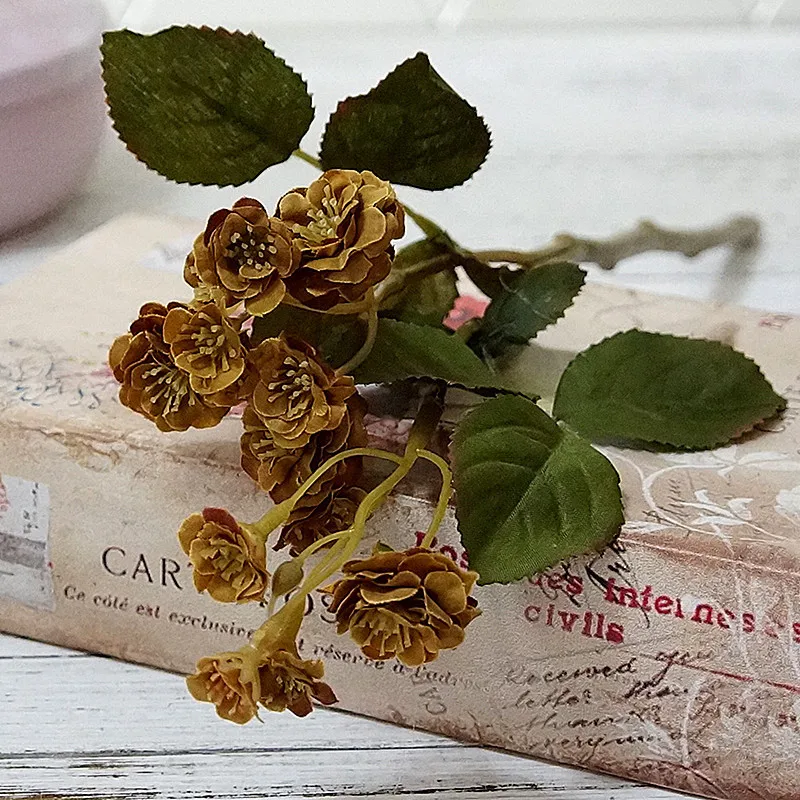 2 ветви искусственные мини-розы Флорес искусственные DIY Свадебные украшения для дома и сада ручной работы искусственные цветы, Роза на стену