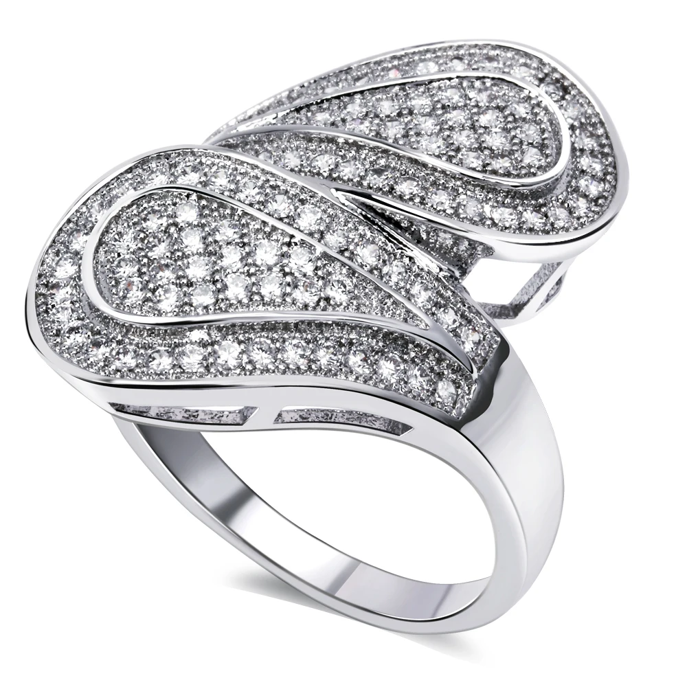 Женские кольца с кубическим цирконием свадебные пуговицами для живота