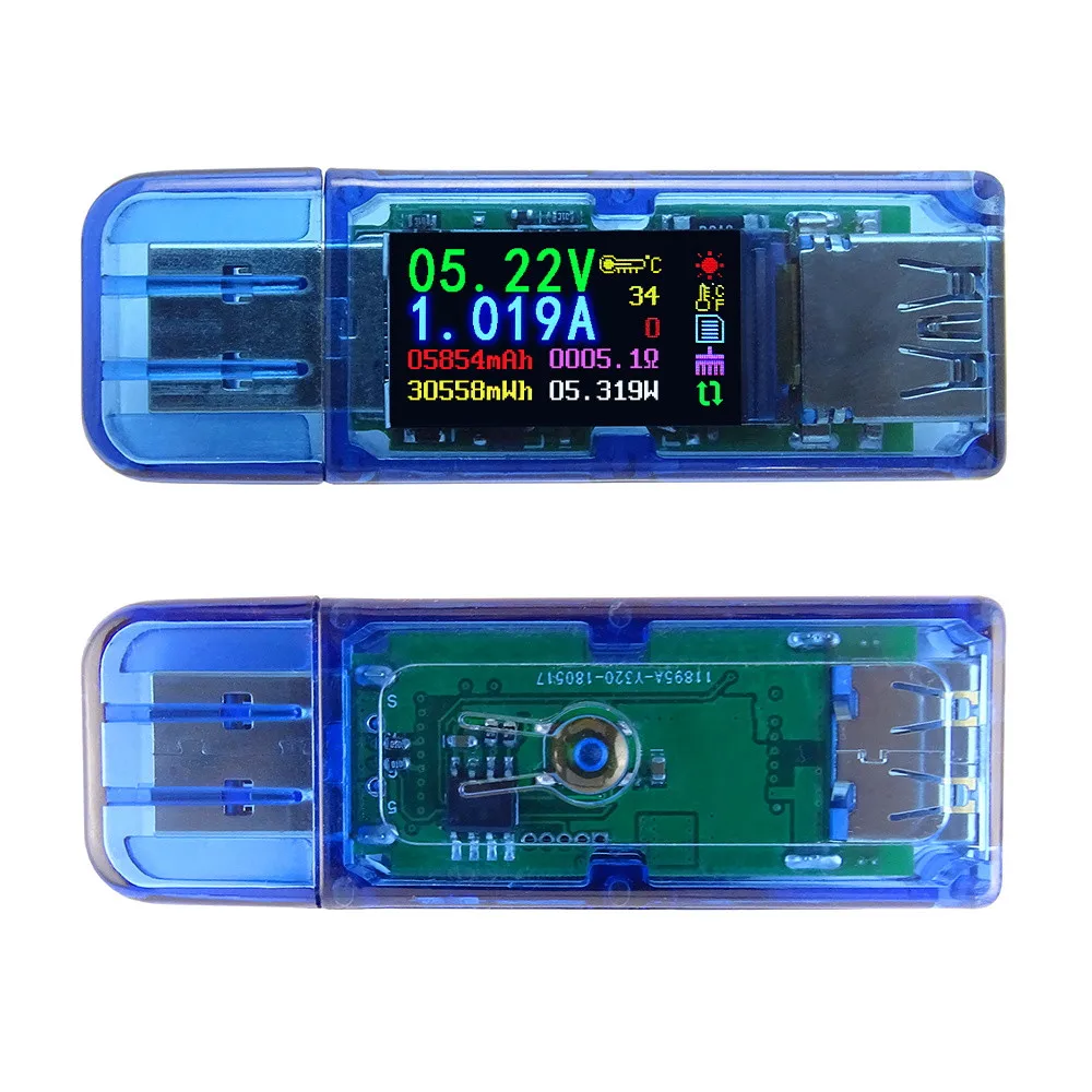AT34 USB3.0 IPS HD цветной экран USB тестер напряжение тока Емкость Энергия Мощность