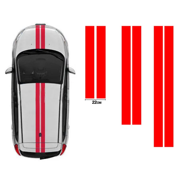 3X для Citroen C2 OTT004 крыша и задняя гоночная полоса графические наклейки стильные