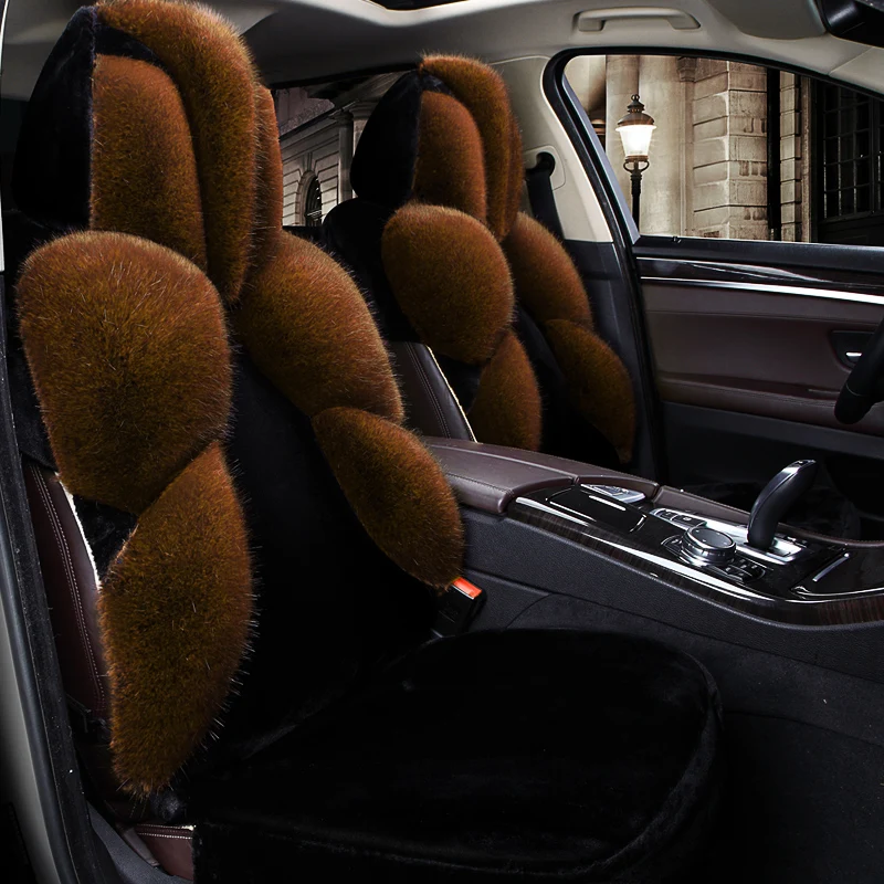 Теплые мужские подушки для сидений из лисьего меха автомобильные стильные чехлы