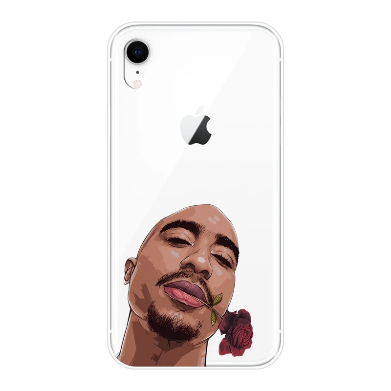 Задняя крышка Rapper Makaveli 2Pac Tupac для iPhone 6 S 7 8 X XR XS Max мягкий силиконовый чехол Plus