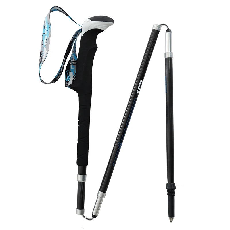 

Ultra-light Adjustable Folding Camping Hiking Walking Stick Alpenstock Bastones Trekking Carbon Fiber Climbing Ski Trekking Pole