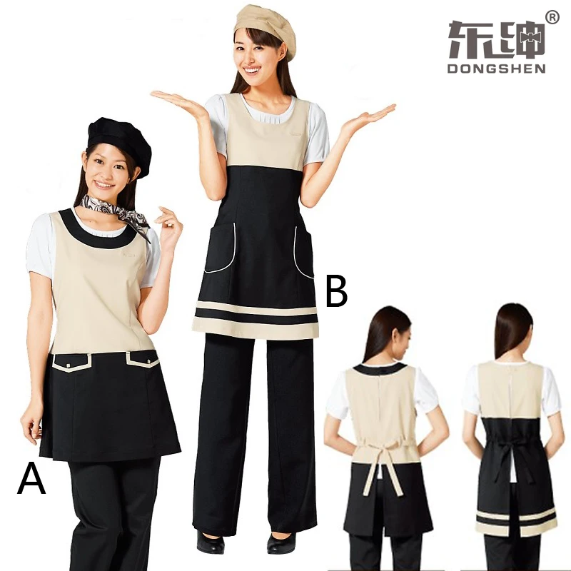 Korean fashion apron coffee restaurant nail art tooling beauty salon convenience store overalls custom logo | Дом и сад