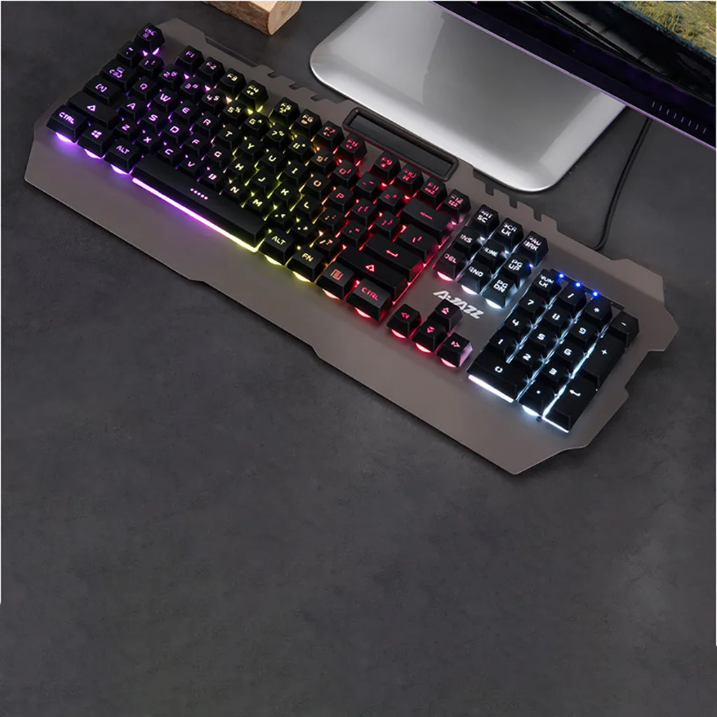 Игровая клавиатура Ajazz 104Key Проводная игровая Водонепроницаемая металлическая