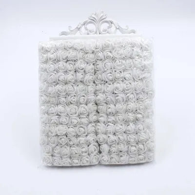 white 144 шт 2 см мини-цветок розы из пены для свадебного украшения дешевый искусственный цветок Букет DIY Скрапбукинг вечерние цветы - Цвет: white