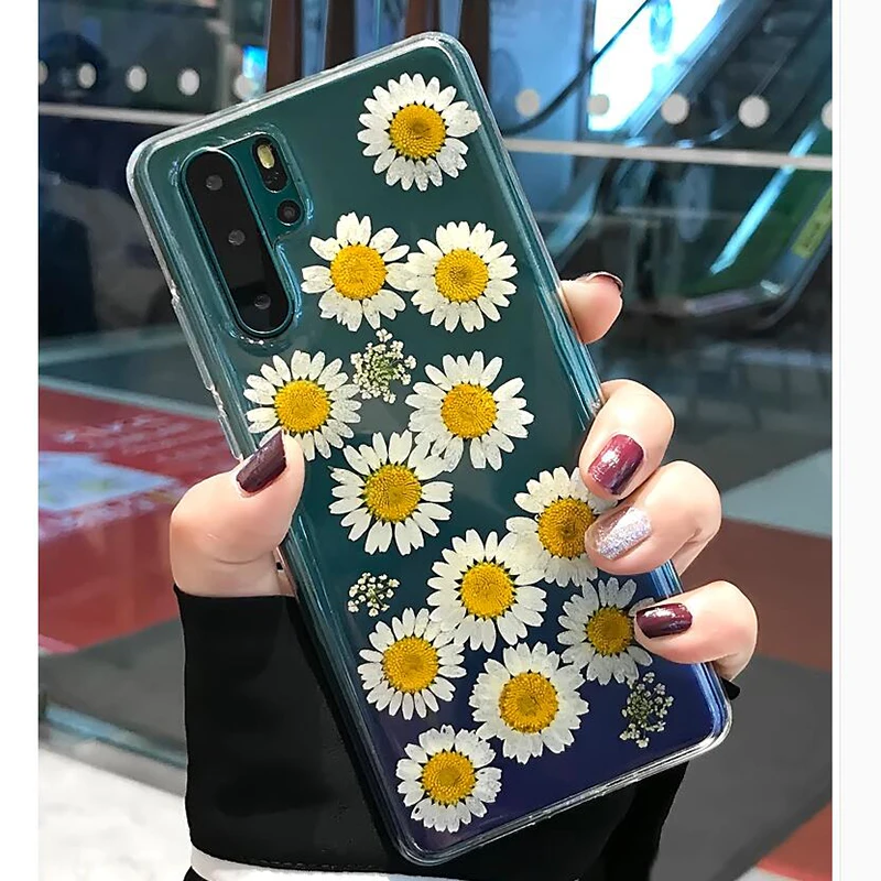 Настоящий высушенный прозрачный чехол с цветами для huawei Honor 10 Lite 8X Nova 2 Plus, чехол для huawei P30 P20 mate 20 10 Pro Lite