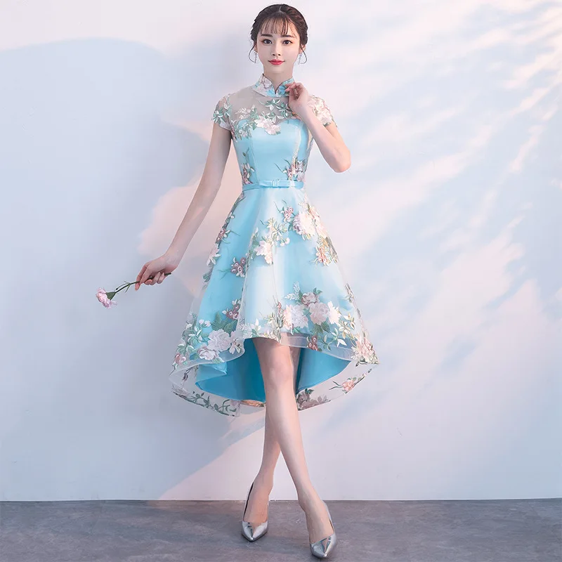 Традиционное китайское платье с вышивкой Qipao женские вечерние платья винтажное