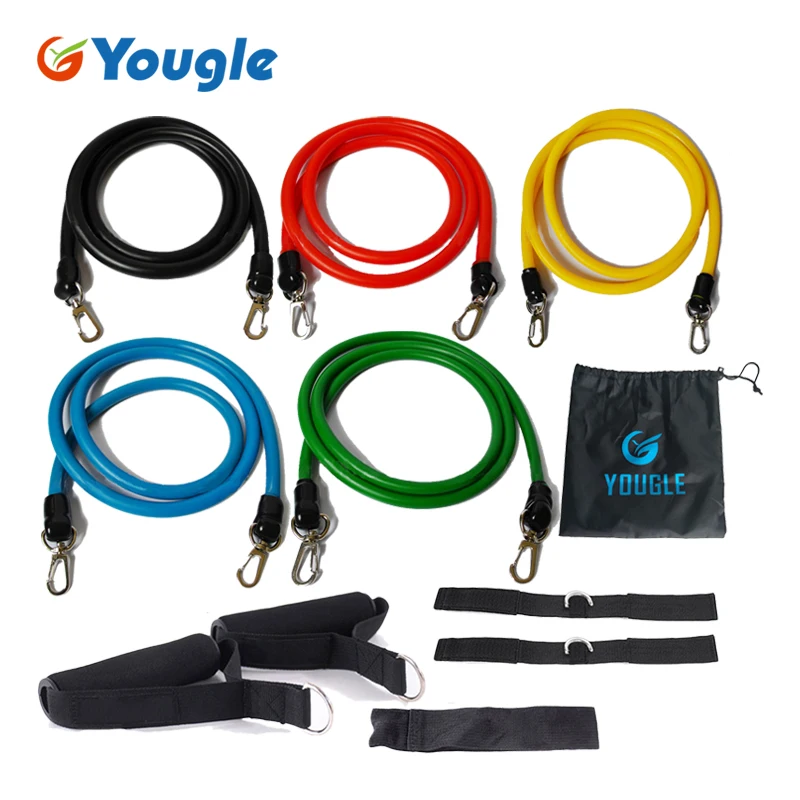 YOUGLE Новые 11 шт./компл. латекс Эспандеры тренировки Пилатес Йога Crossfit Фитнес трубы тянуть веревки