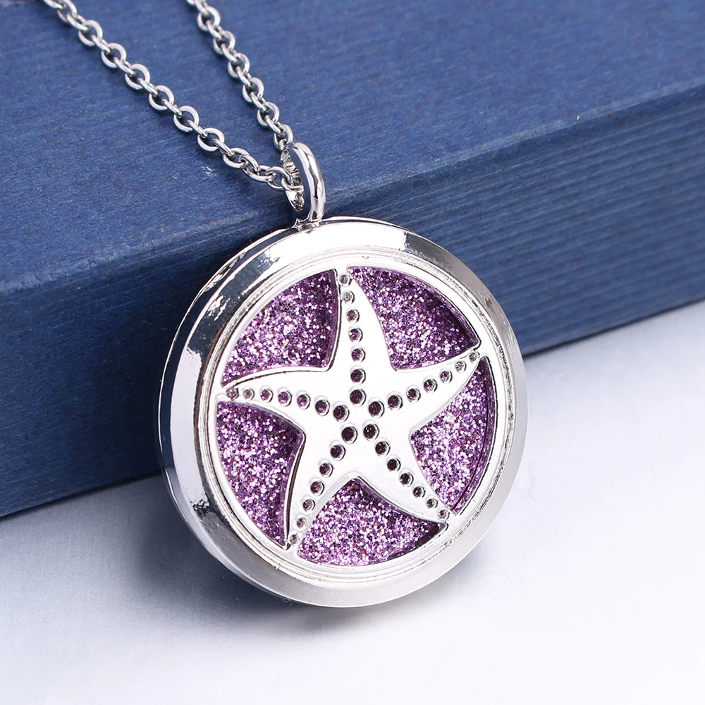 1pc Hollow Floating Magnetic Sea Starfish Locket Pendant Jewelry Aroma Perfume Fragrance Essential Oil Diffuser Necklace | Украшения и
