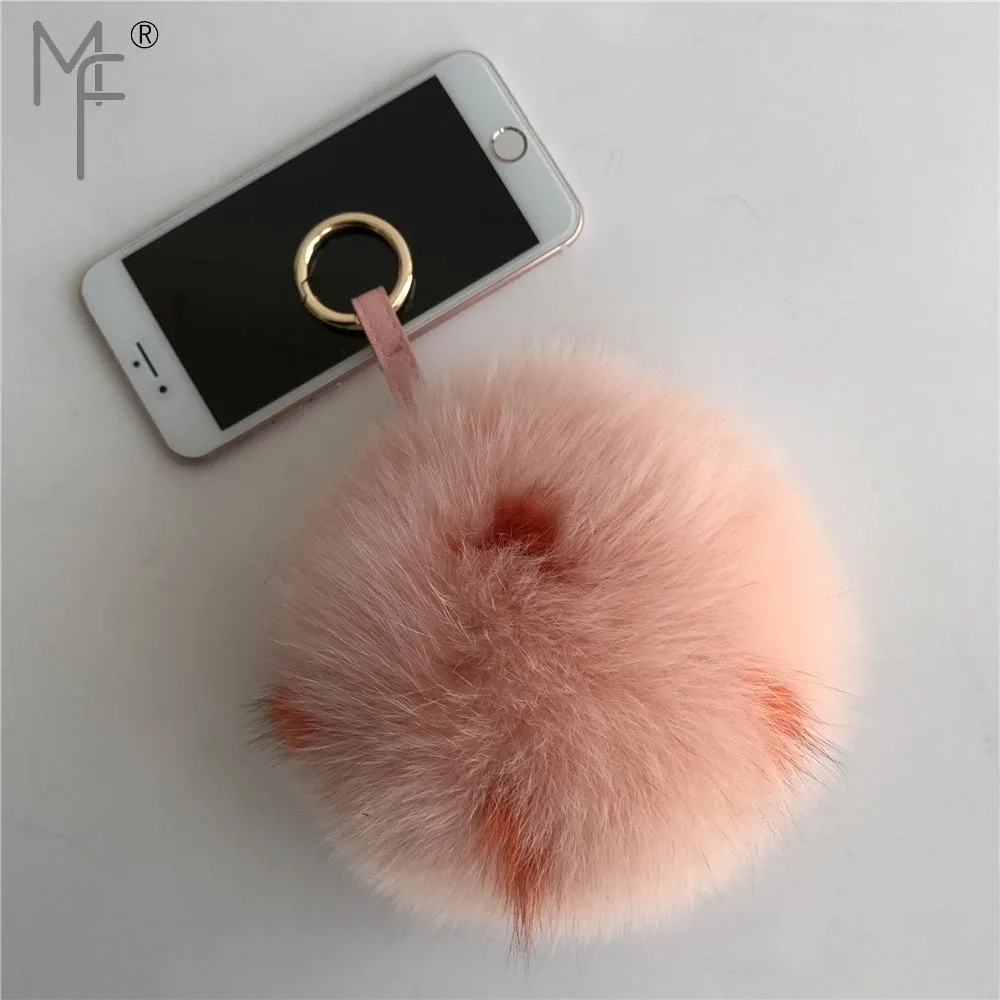 Magicfur-настоящий Лисий кролик меховой шар Радуга многоцветный пом 15 см большой Лисий Бал пушистый мягкий брелок Шарм брелок на сумку кулон