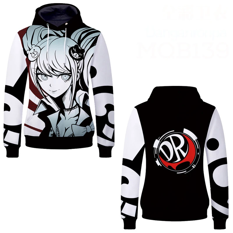 Danganronpa Monokuma джунко эношима пуловер с капюшоном Толстовка Косплей Костюм для мужчин и женщин куртка Повседневная Толстовка уличная
