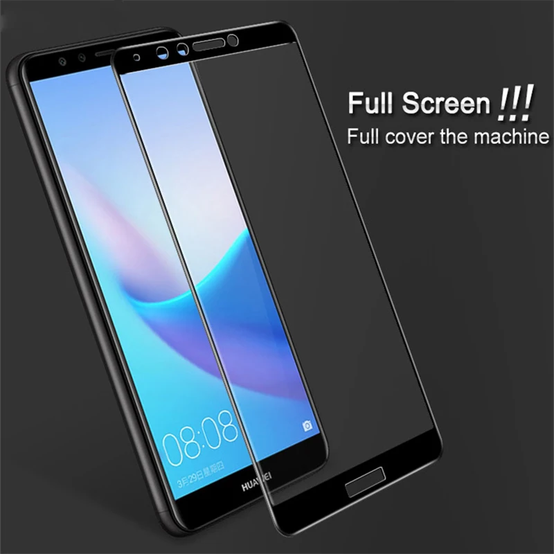 For Huawei Y9 2018 Tempered Glass HD 3D Premium Screen Protector Enjoy 8 Plus Protective Film koosuk | Мобильные телефоны и