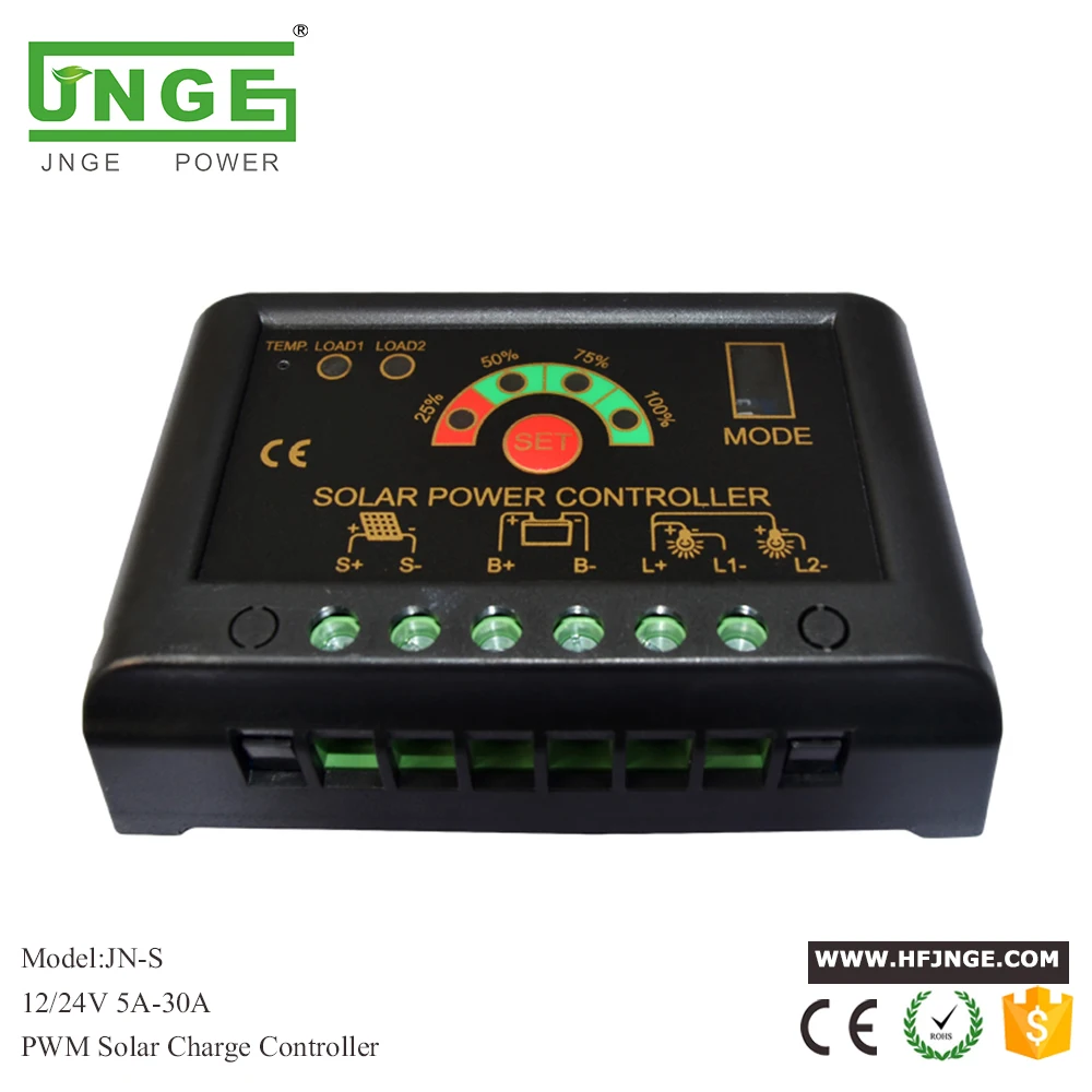 Контроллер заряда солнечной батареи JNGE Power 12/24 в автоматический 20 А светодиодный