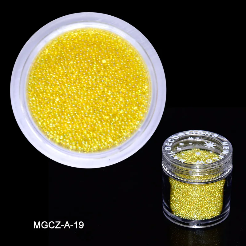 19 1 коробка 0,6-1 мм Крошит поддельные сахарные Икра микробусины круглый дизайн ногтей стеклянные бусины Стразы для ногтей микро Пузырьковые бусины поставки - Цвет: 19