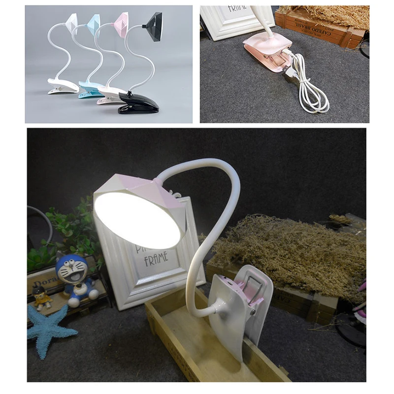 Креативные зажимы Woodpow Светодиодная настольная лампа 3 уровня яркости USB