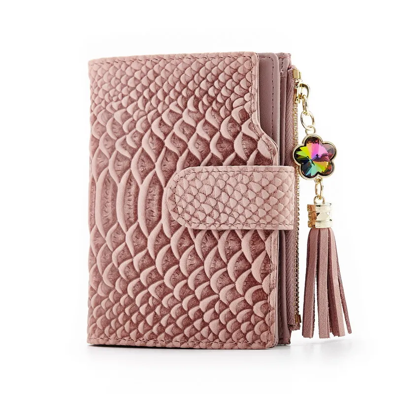 Модный женский кошелек из натуральной кожи под змеиную кожу кошельки короткий