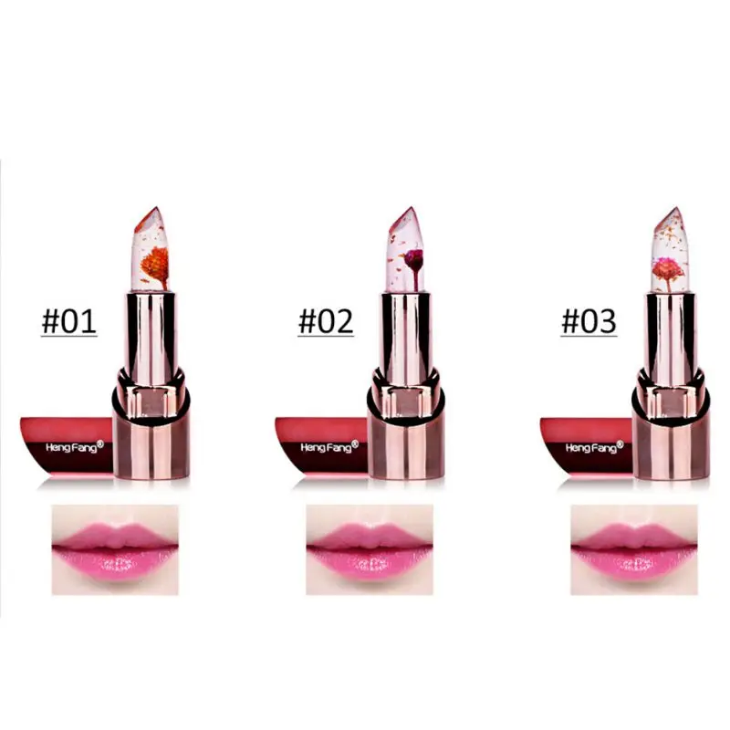 Увлажняющая помада для губ прозрачная с 3 фруктовыми ароматами Золотая Цветочная