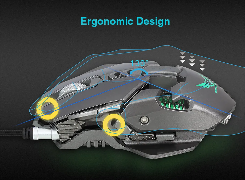 ZERODATE X300GY USB Проводная игровая мышь с регулируемой dpi Beetle креативная Профессиональная 3D игровая мышь RGB крутая подсветка Ночная