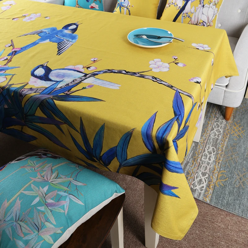 Новый китайский стиль классические цветы птицы 851 Льняная Скатерть свадебный