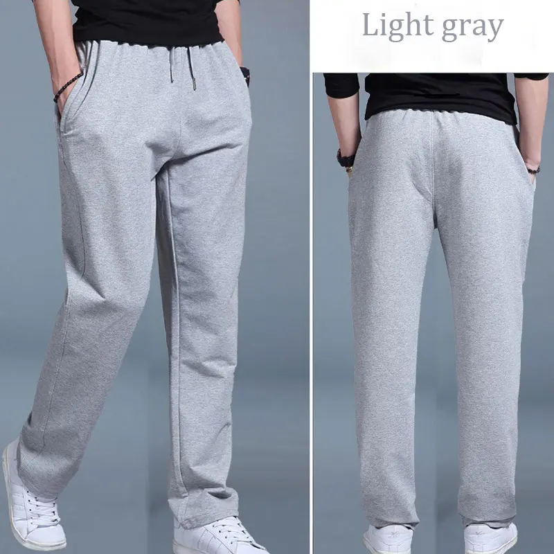 Light gray Летние мужские штаны для бега, модные хип-хоп шаровары, Стрейчевые штаны для бега, хлопковые свободные мужские повседневные штаны для M-3XL, размер - Цвет: Light gray