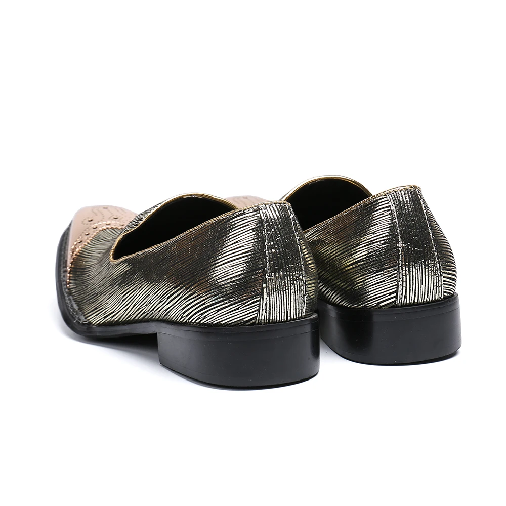 

Christia Bella Pointed Toe Business Prom Exhibition Man Shoes Caved Flowers Genuine Leather Shoes British Style Brogue Shoes