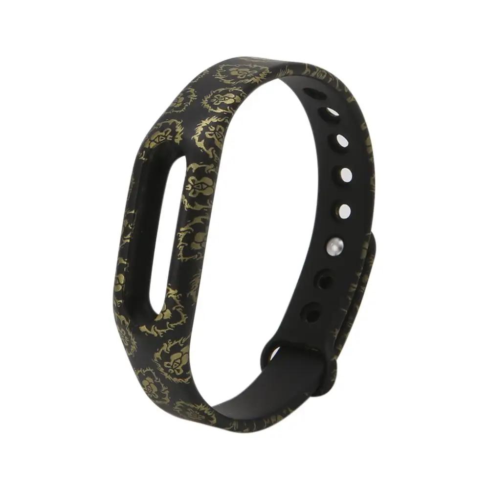 Замена силиконовые браслеты для Xiaomi Mi Band 1 браслет ремешок - Цвет: Gold Black
