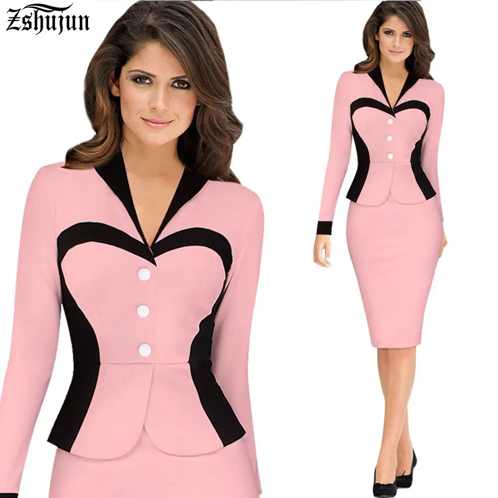 Новые Модные Винтажные стильные женские платья Черно-белые рабочие с длинным