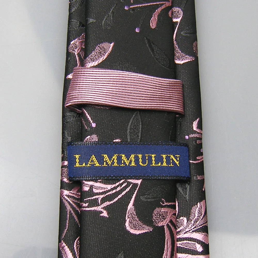 Галстуки LAMMULIN мужские фиолетовые с бантом контраст черный фиолетовым цветочным