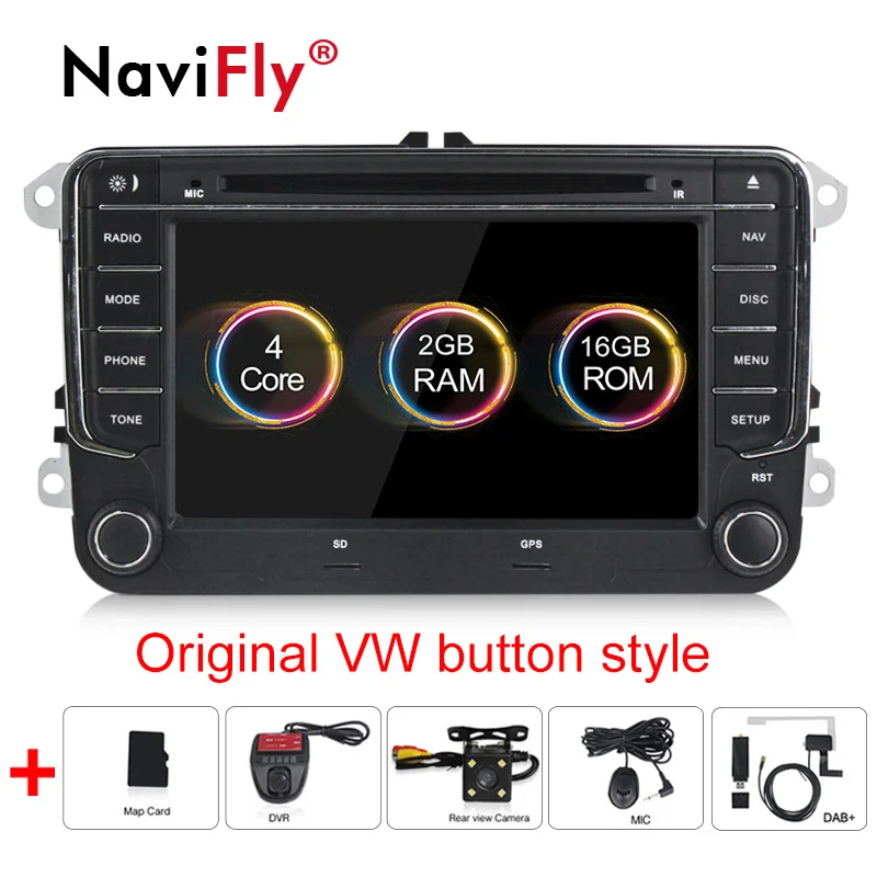 Android 8,1 автомобильный dvd-плеер радио FM для VW polo golf passat b6 tiguan skoda yeti superb rapid gps Navi wifi RDS встроенный canbus - Цвет: dvd camera DVR DAB