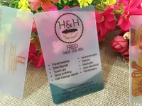 custom business cards printing transparent pvc plastic visit name card full color frosted rounded corners