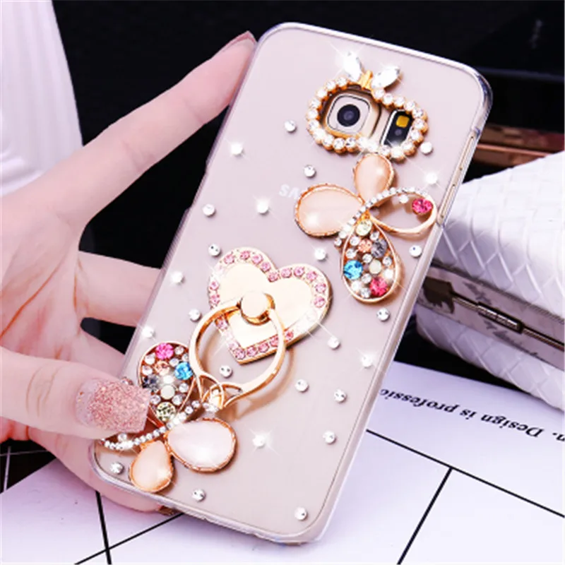 Fashion Crown Bling Diamond Crystal Case For Samsung Galaxy A6 A8 Plus Note 9 8 5 J4 J6 J8 2018 With Finger Ring Cover | Мобильные
