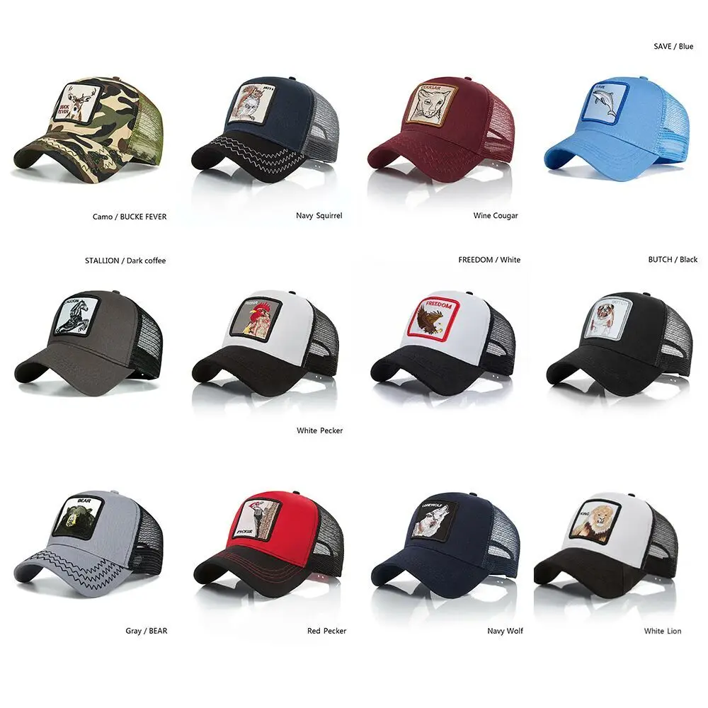 

Personality Baseball Caps Animal Embroidery Pattern Hip Hop Fashion Hats Men Summer Breathable Mesh Streetwear Bone Unisex 2019