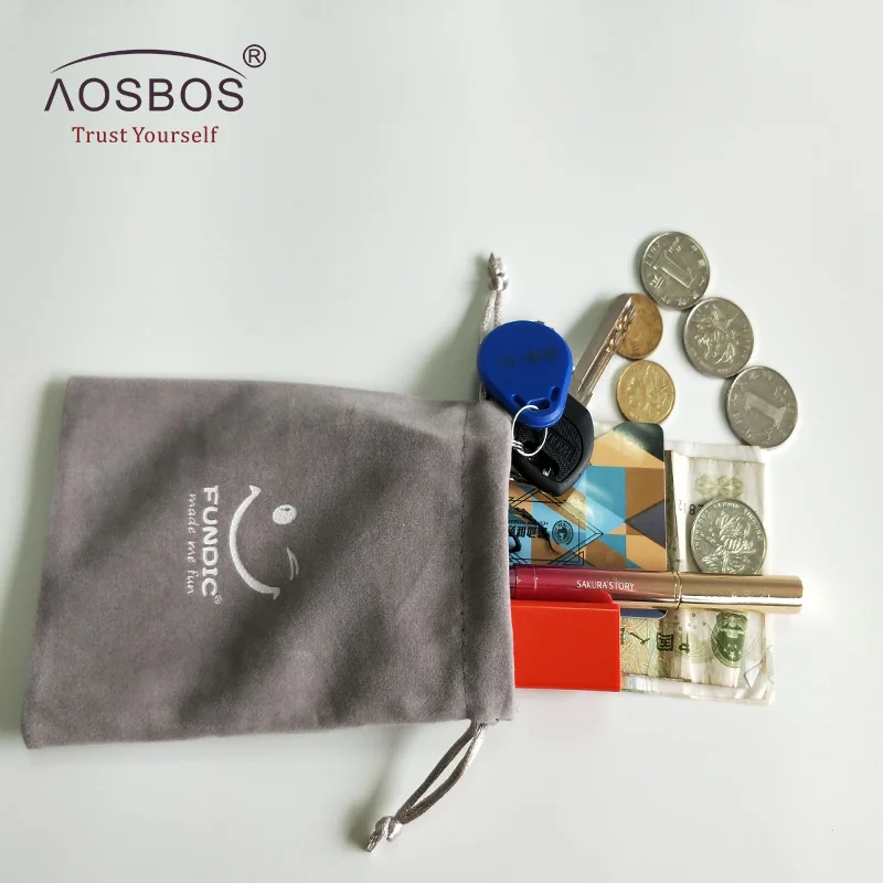 Aosbos Карманный Кошелек однотонный холщовый для монет женский короткий кошелек