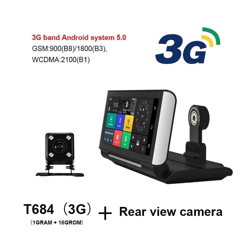 3G with backup cam Keelead Автомобильные видеорегистраторы gps 4G 6,8" Android 5,1 Автомобильная камера wifi 1080P видео регистратор видеорегистратор парковки мониторинг - Название цвета: 3G with backup cam