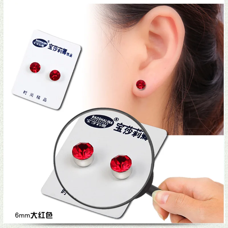1 пара очаровательные женские сильные магнитные Набор шпилек для ушей не пирсинг серьги поддельные серьги подарок для любимой девушки ювелирные изделия - Окраска металла: F  6mm