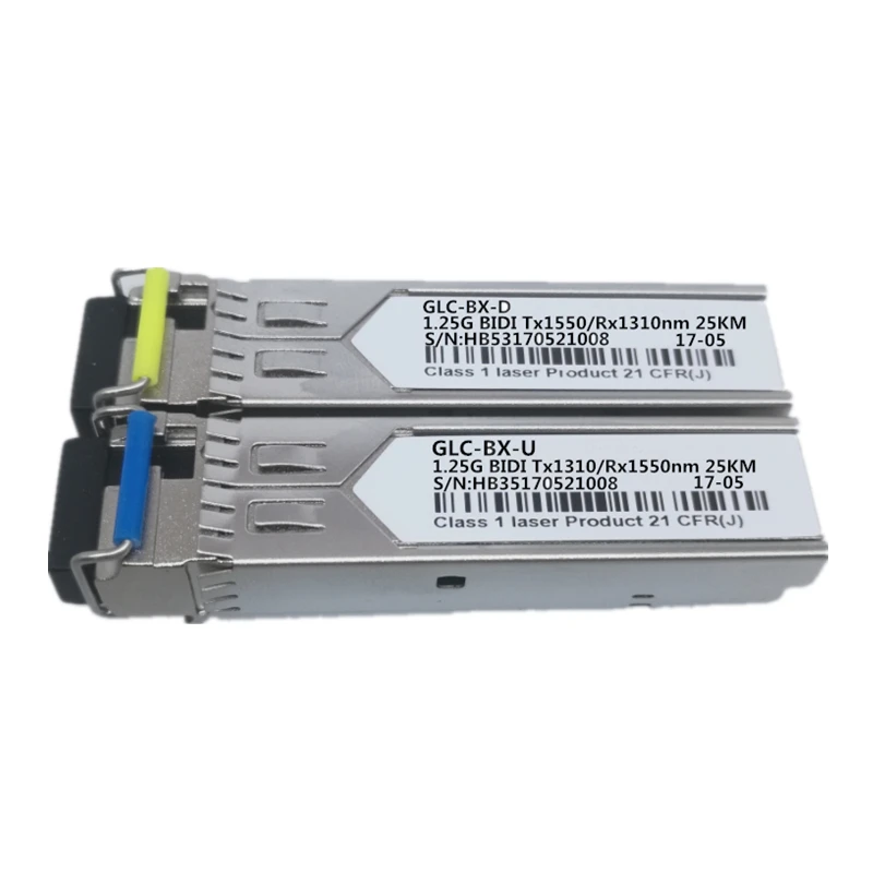 1 пара совместимый с Φ/U модуль приемопередатчика bidi SFP 1000BASE-BX SMF 1310nm-TX/1550nm-RX 25 км LC DDM