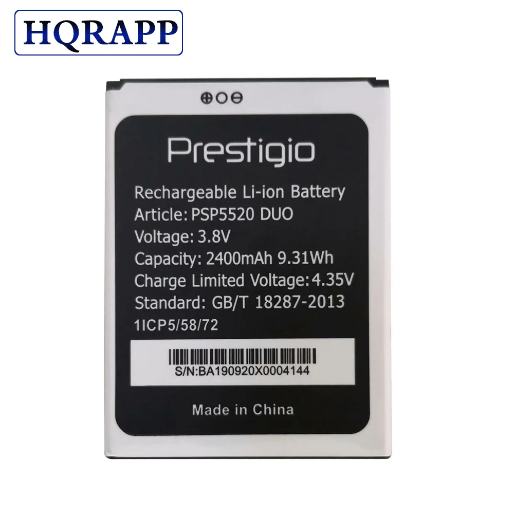 Аккумулятор PSP5520 2400 мАч для телефона Prestigio Muze B5 Duo в наличии|Аккумуляторы