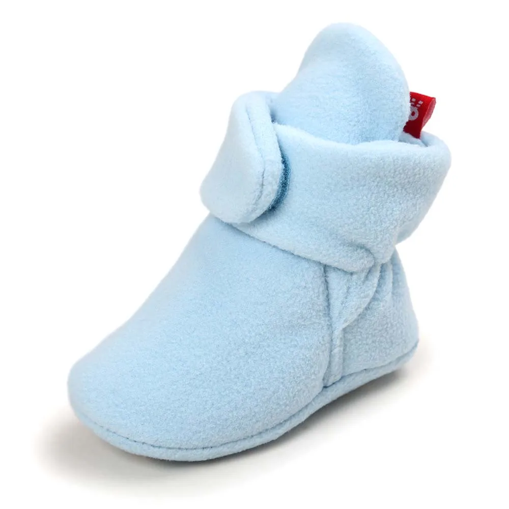 LightBlue Для новорожденных; обувь для мальчика на нескользящей подошве в стиле унисекс, Детские Зимние теплые хлопковые ботинки с мягкой подошвой для младенцев Дети обувь для девушек, зимние сапоги - Цвет: LightBlue