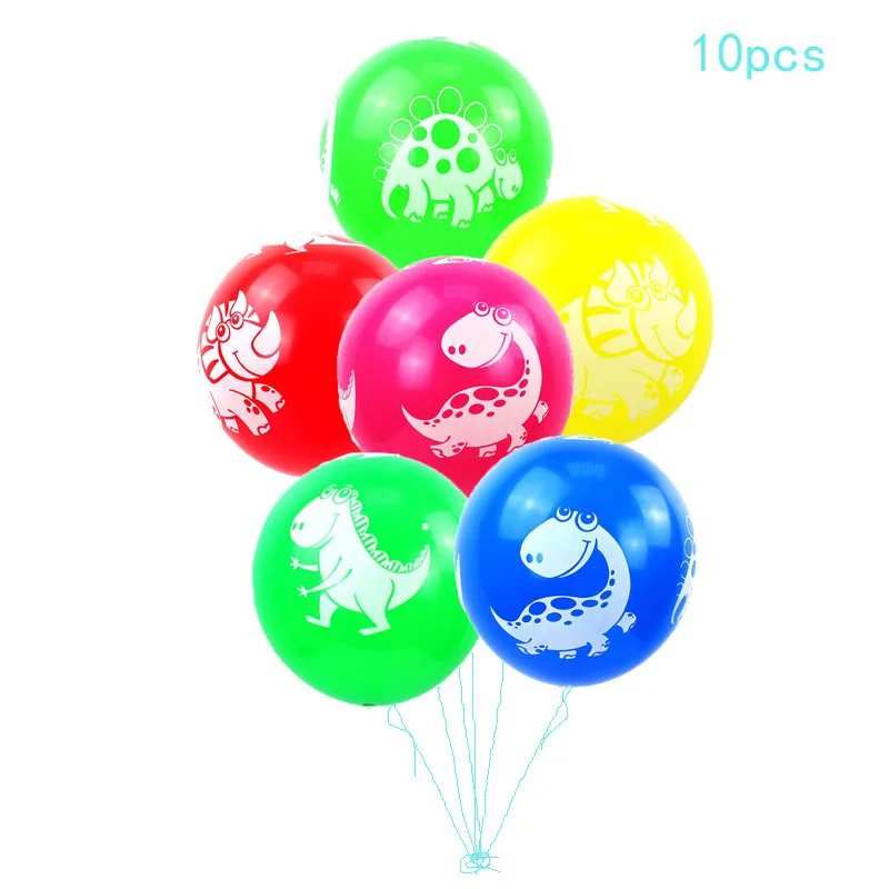10pcs mixed dino RJ Вечерние воздушные шары в виде динозавра, украшения на день рождения, единорога, товары для вечеринок в стиле Юрского периода, вечерние балоны, детские игрушки - Цвет: 10pcs mixed dino RJ