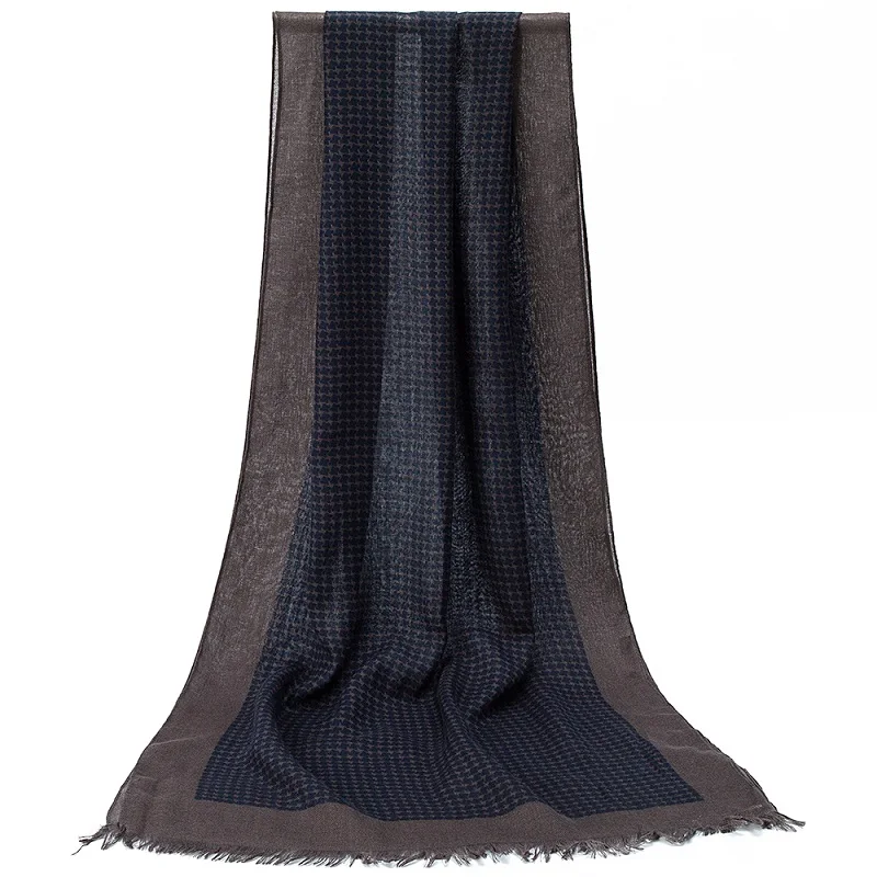 Мужские шарфы Новая мода Houndstooth Shot Fringes тонкий легкий теплый зимний шарф