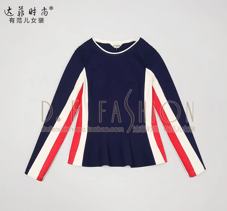 Женский трикотажный костюм с оборками облегающая футболка высокой талией и