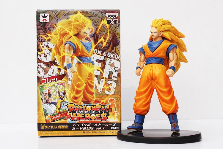 Figure And Box Dragon Ball Z герои Vol.2 Супер Саян 3 Son Фигурка «Гоку в действии» игрушка Goku Kakarotto ПВХ Модель Dolls16CM станет желанным подарком для друзей - Цвет: Figure And Box