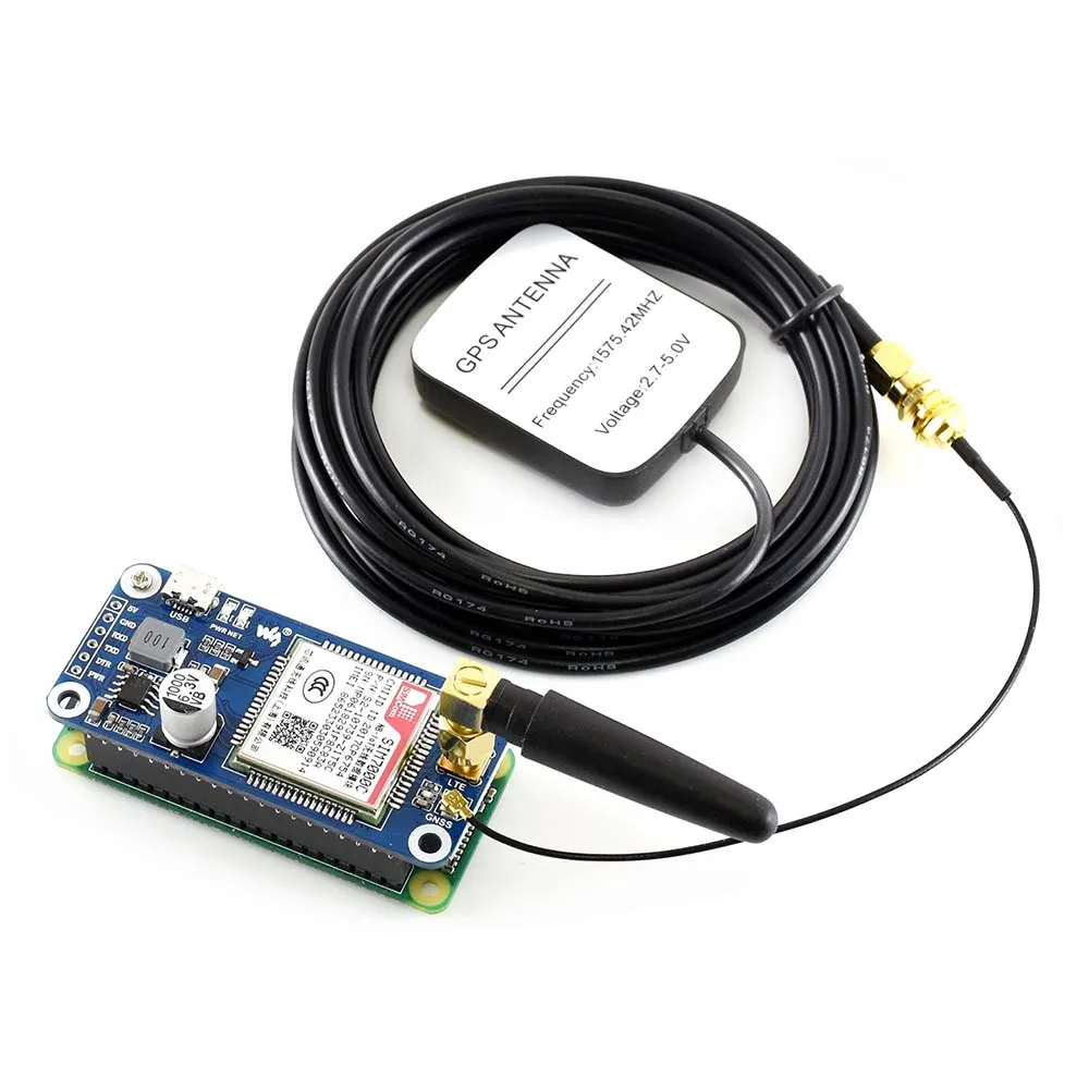 Waveshare NB IoT/eMTC/EDGE/GPRS/GNSS HAT для RPi Zero/Zero W/Zero WH/2B/3B/3B + на основе SIM7000C поддерживает TCP HTTP FTP