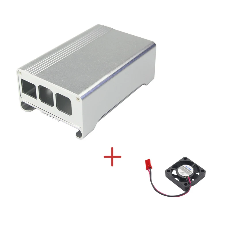 Алюминиевый Чехол Raspberry Pi 3 с вентилятором черный серебристый красный корпус из