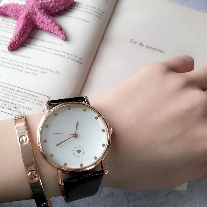 Для женщин часы новинка 2016 года Интимные аксессуары любить бежевый кожаный